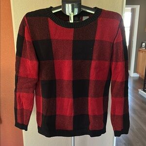 Pendleton Buffalo Plaid Crew Neck Sweater Red Black
